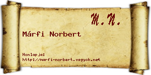 Márfi Norbert névjegykártya